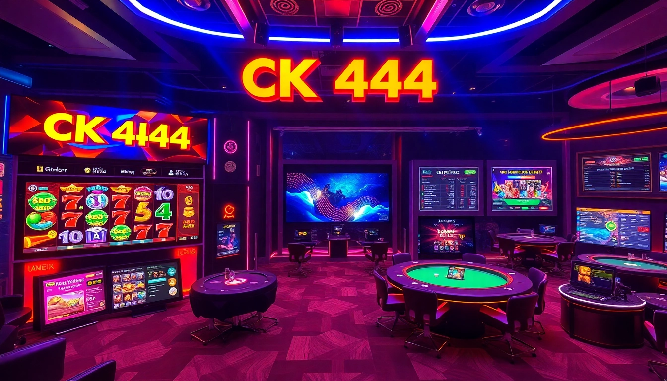 CK 444 online gaming platform showcasing slots, live dealer action, and sports betting options for players in Bangladesh.